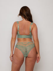 Kaitlin Bralette & Brief Set: Basil Green