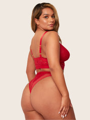 Brooke Bralette & Brief Set: Malinowy Czerwony