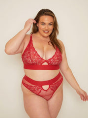 Julisa Bralette & Brief Set: Raspberry Red