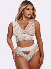 Zestaw biustonosz i fig Ivy: srebrzystozielony