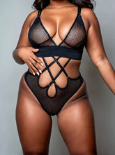 Kriss Kross Bodysuit: Obsidian Black