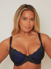 Biustonosz Ramona Padded Plunge: Midnight Black / Devil Blue