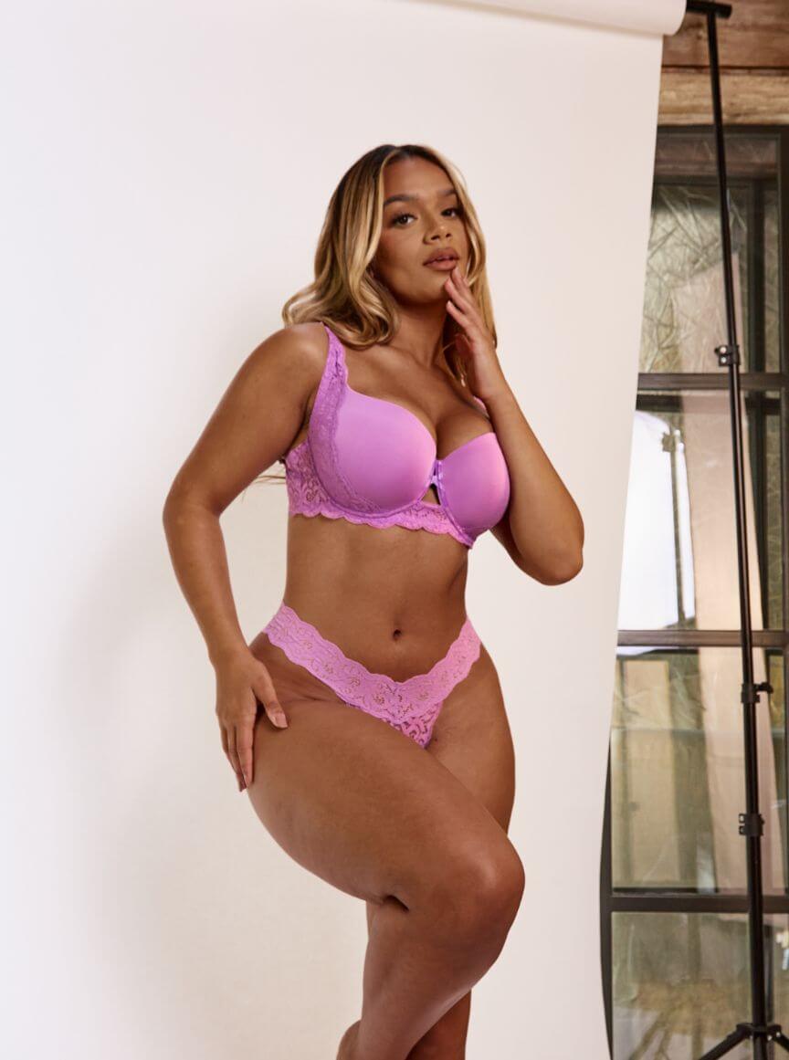 Zestaw biustonosza i majtek Daley Lace: Amethyst Orchid