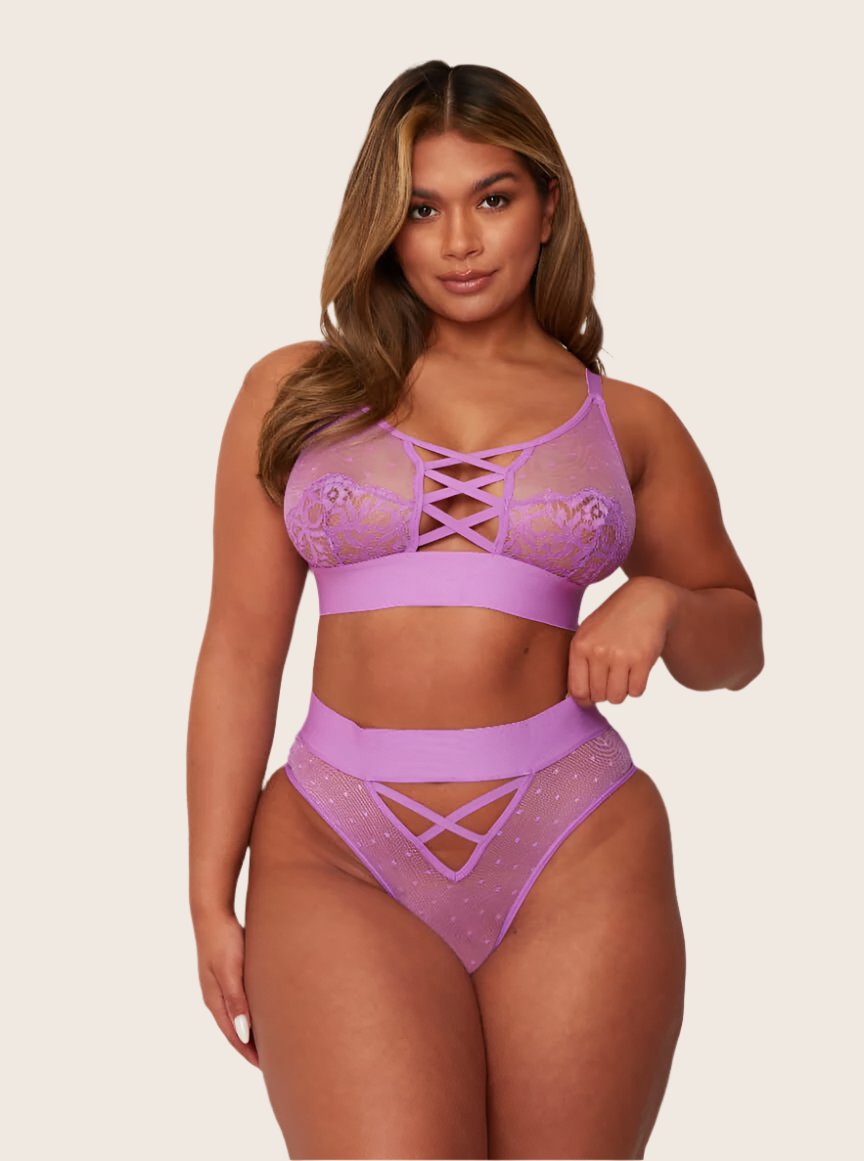 Zestaw biustonosz i majtek Abigail: Amethyst Orchid