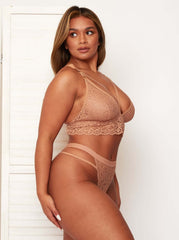 Zestaw biustonosz i majtki Aria: ciepły piasek