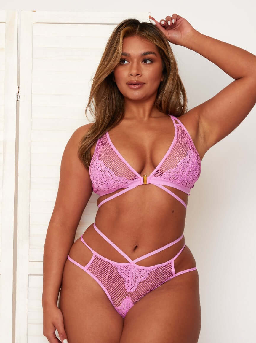 Zestaw biustonosz i majtek Aura: Subtelny fiolet