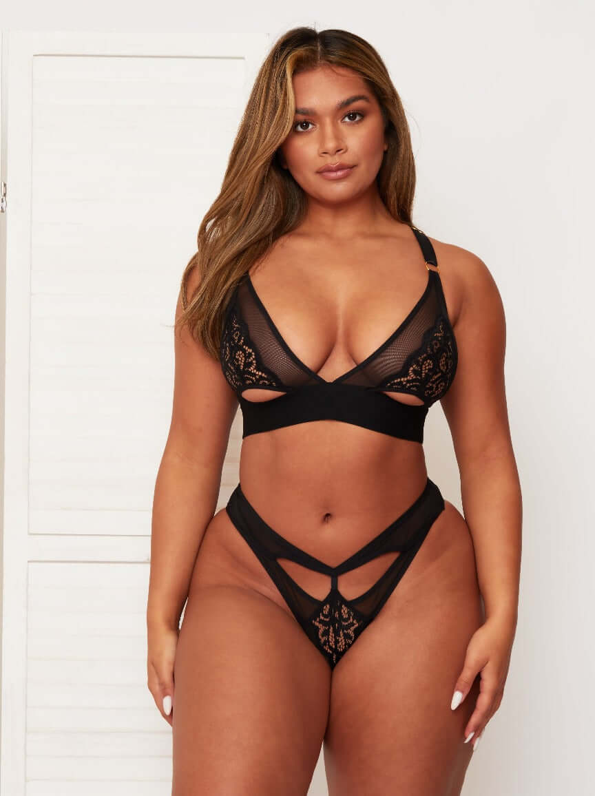 Zestaw biustonosz i majtek Daphne: Midnight Black