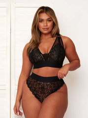 Hallie Bralette &amp; Brief Set: Midnight Black