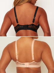 Millie-Mae Twin Pack Triangle Bralettes : Black &amp; Blush Pink