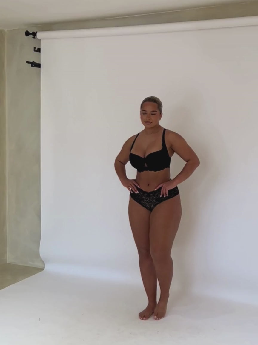 EZ-T Lace Bra: Czarny