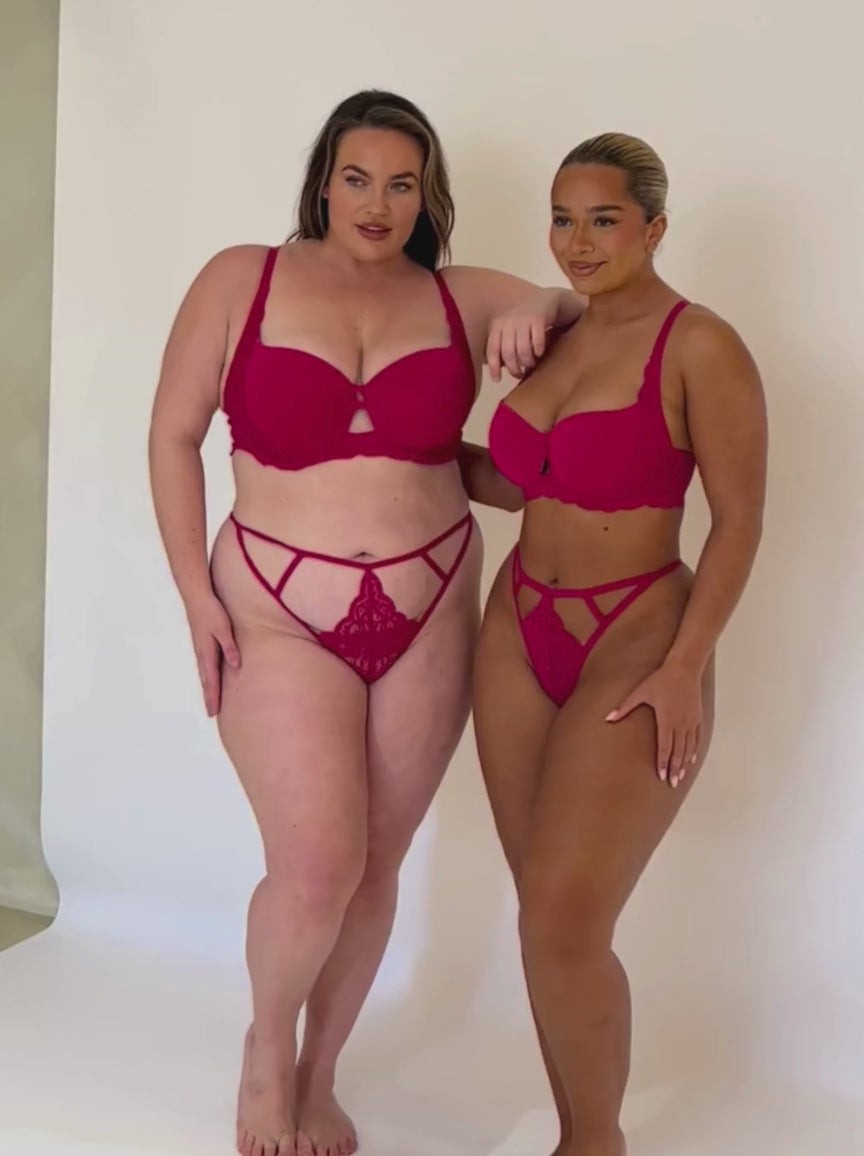 EZ-T Lace Bra: Cerise