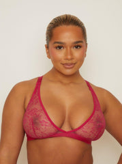 Millie-Mae Twin Pack Triangle Bralettes : Black &amp; Very Cherry
