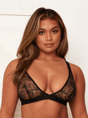 Millie-Mae Twin Pack Triangle Bralettes : Black &amp; Blush Pink