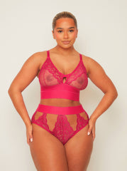 Zestaw biustonosz i majtek Victoria: bardzo wiśniowy