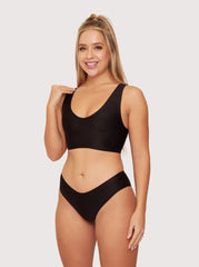 Stevie Twin Pack Bralette: Black &amp; Basil